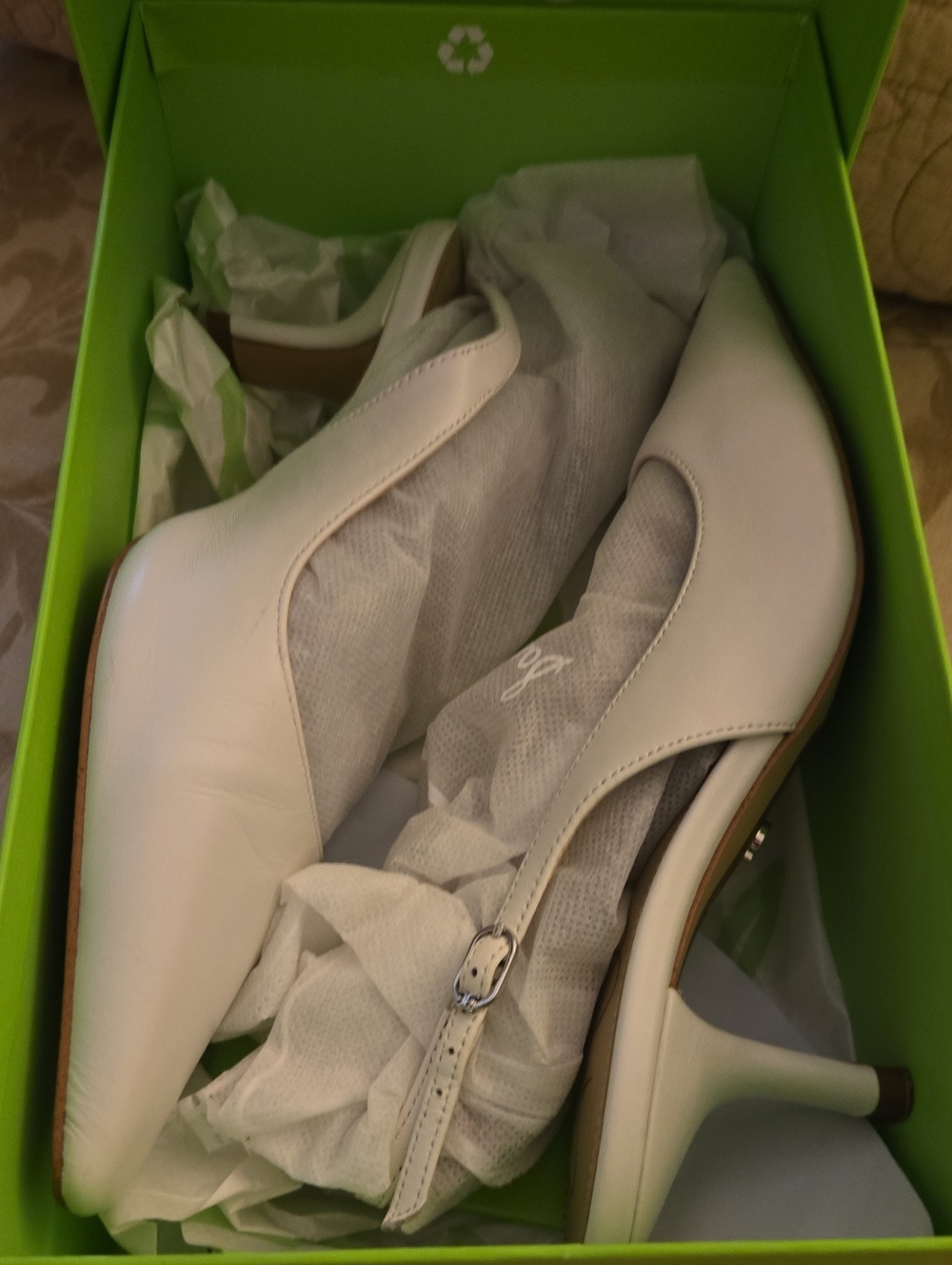 Sam Edelman White Pointed Toe Sling Back